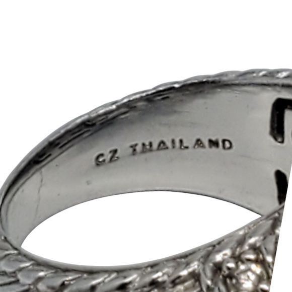 Judith Ripka Sterling Mother Of Pearl & Rose Quartz Ring Size 7 #21107 - Picture 5 of 9